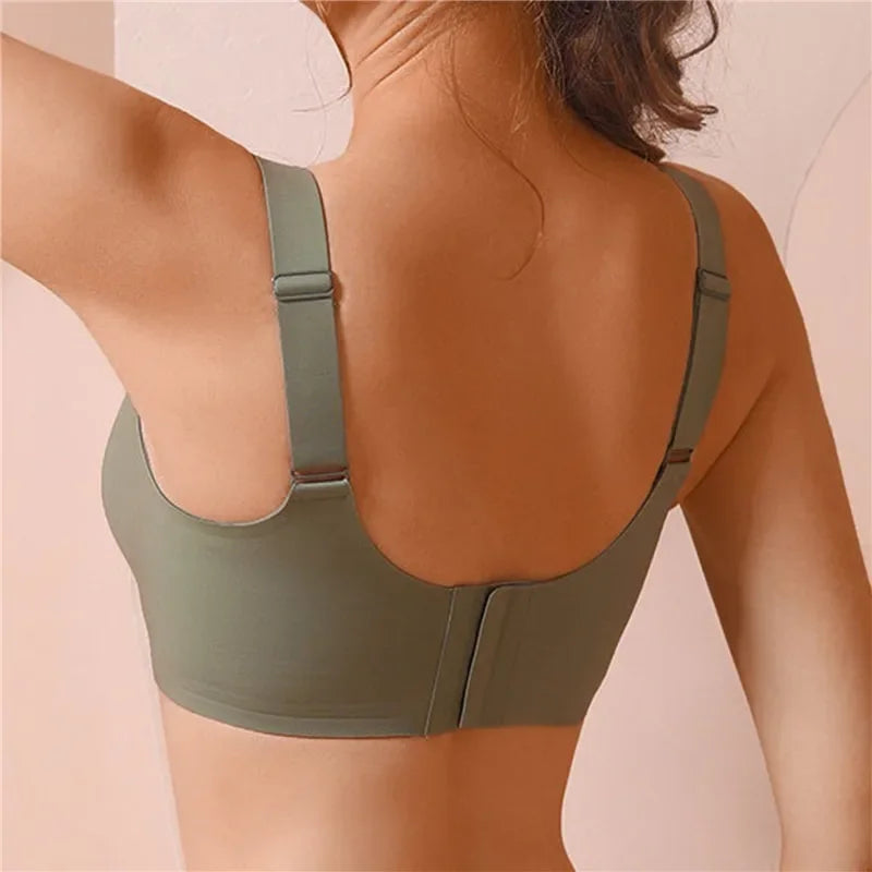Seamless Anti-Sagging Wireless Bra – Large Size, Adjustable & Supportive