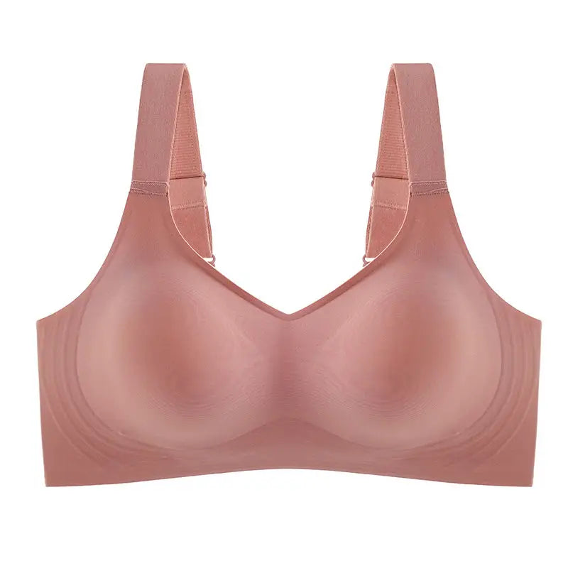 Seamless Wire-Free Push-Up Bra – Large Size, Soft Support & Adjustable Fit