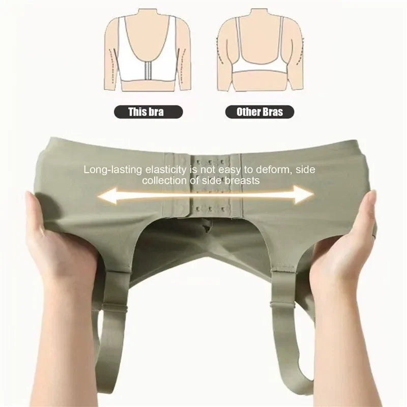 Seamless Anti-Sagging Wireless Bra – Large Size, Adjustable & Supportive