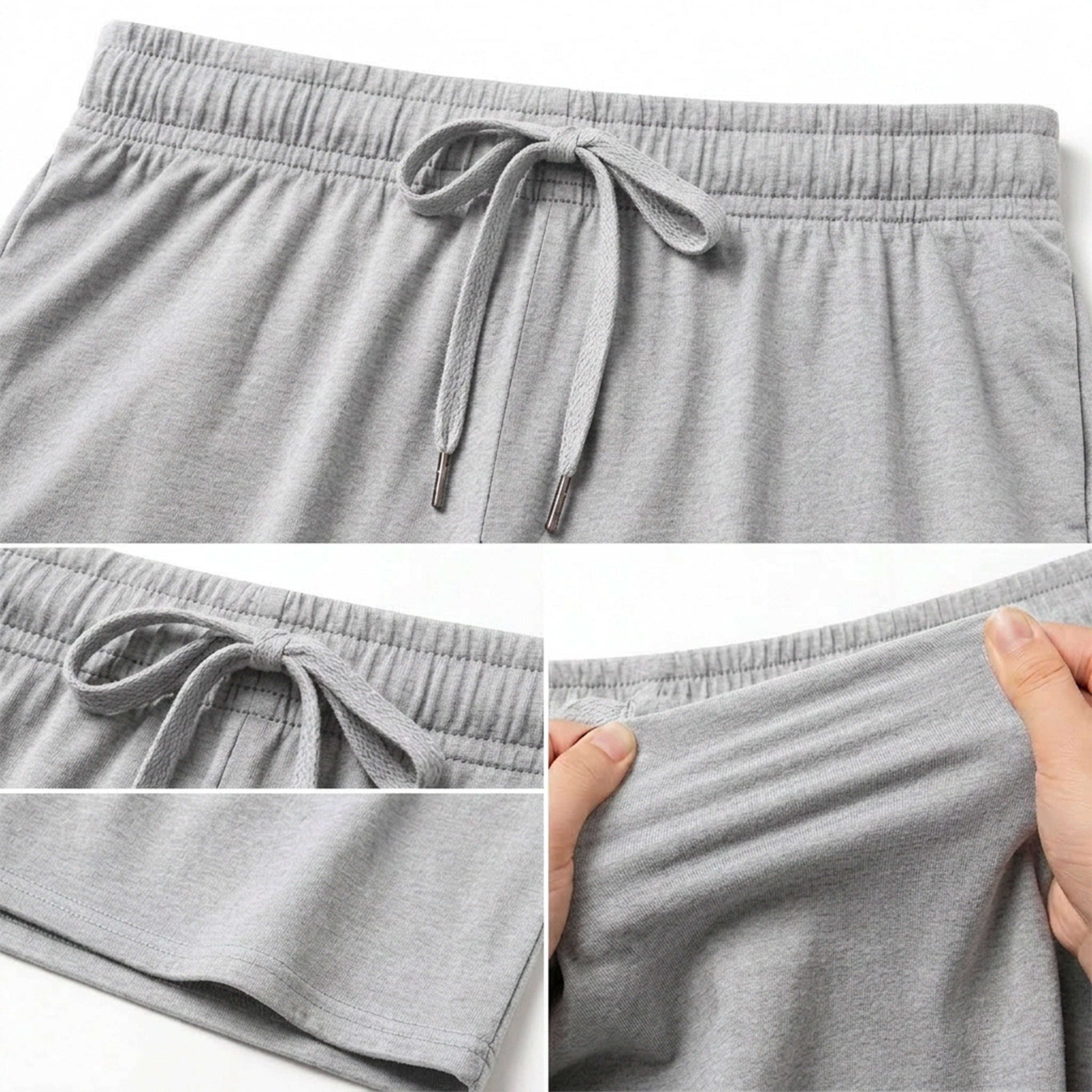 2 Pack Men's Cotton Lounge Bottoms Stretchable PJ Pants Durable Cosy