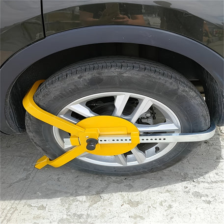 Heavy-Duty Steel Wheel Clamp Lock – 33.02cm-38.1cm Anti-Theft Protection for Cars, Vans & Trailers