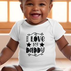 Personalised I Love My Daddy Baby Grow, Vest or Bib – Monochrome