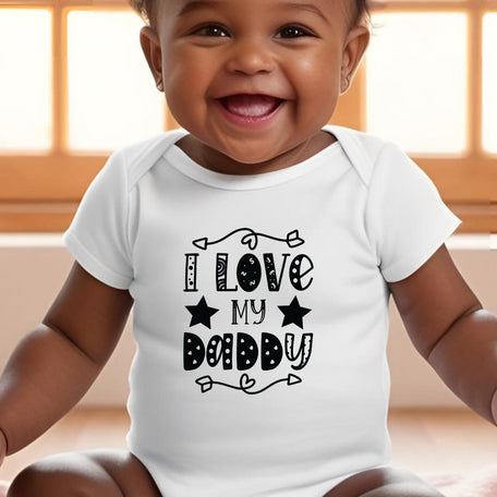 Personalised I Love My Daddy Baby Grow, Vest or Bib – Monochrome