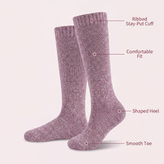 3 Pairs Women's Wellington Boot Socks Thermal Wool Blend Knee High UK 4-8 EU