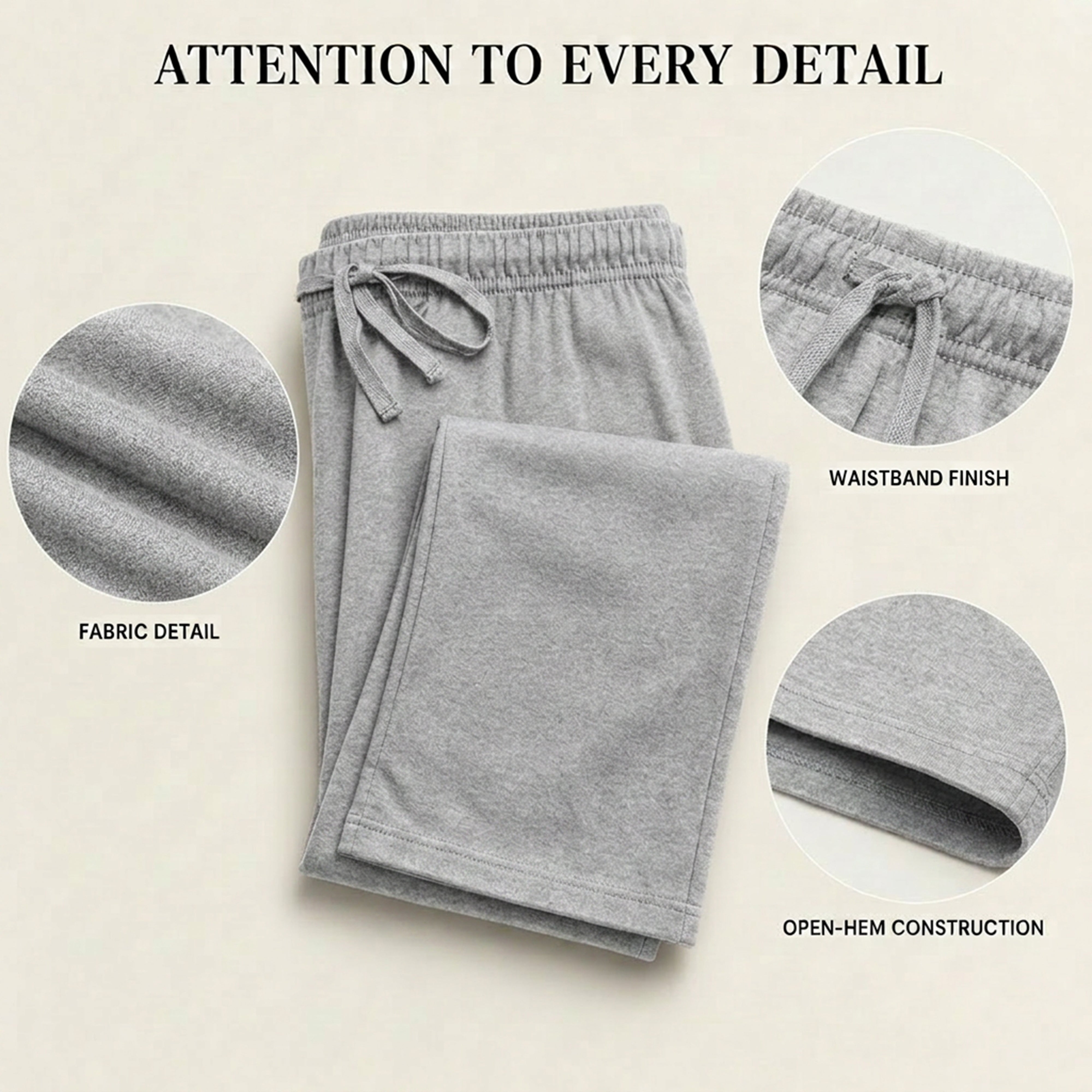 2 Pack Men's Cotton Lounge Bottoms Stretchable PJ Pants Durable Cosy