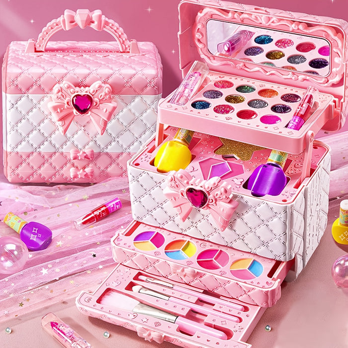 Washable Girls’ Makeup Kit, Non-Toxic Cosmetic Vanity Set, image 2