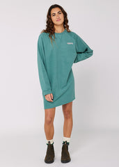 Agathe Brushed Fleece Sweater Dress with Embroidery