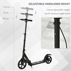 HOMCOM Folding Kick Scooter – Dual Brake, Dual Suspension & Adjustable Handlebar