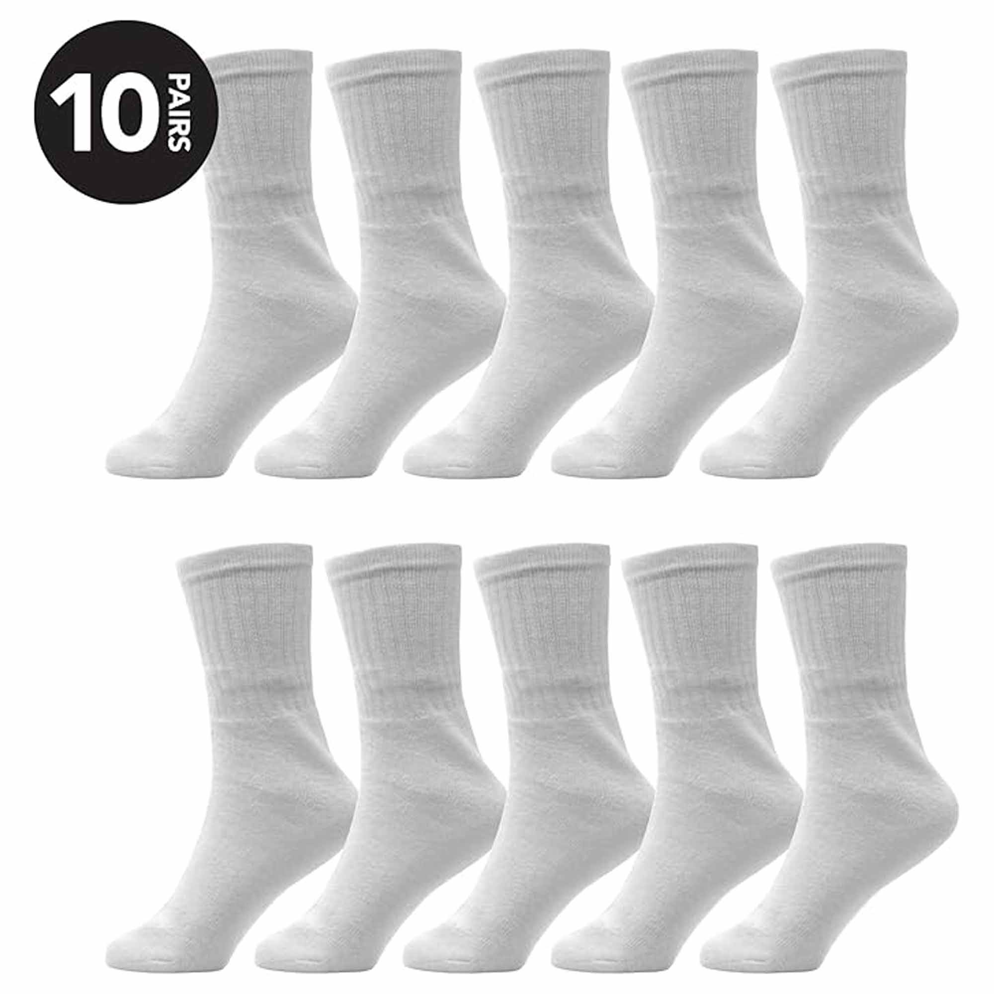 Kids' Athletic Socks Pack of 10 Pairs Cushioned Breathable Moisture-Wicking