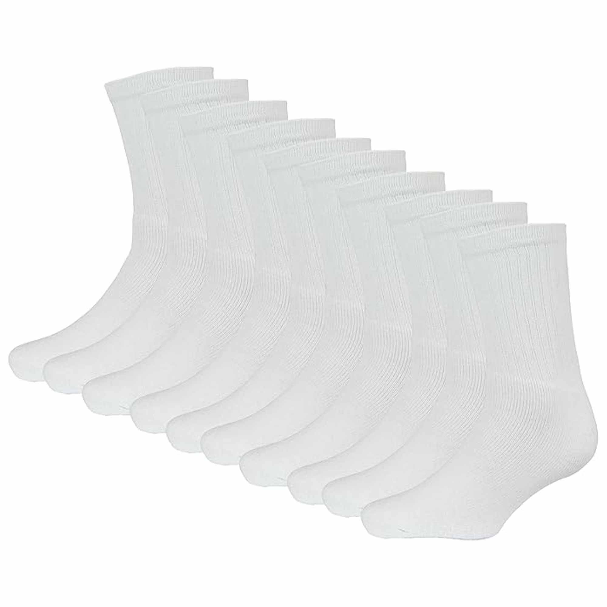 Kids' Athletic Socks Pack of 10 Pairs Cushioned Breathable Moisture-Wicking