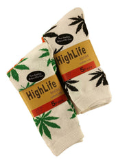 10 Pairs Ganja Leaf Cotton Rich Comfort Fit Socks Ultra Smooth Flat Toe Seam