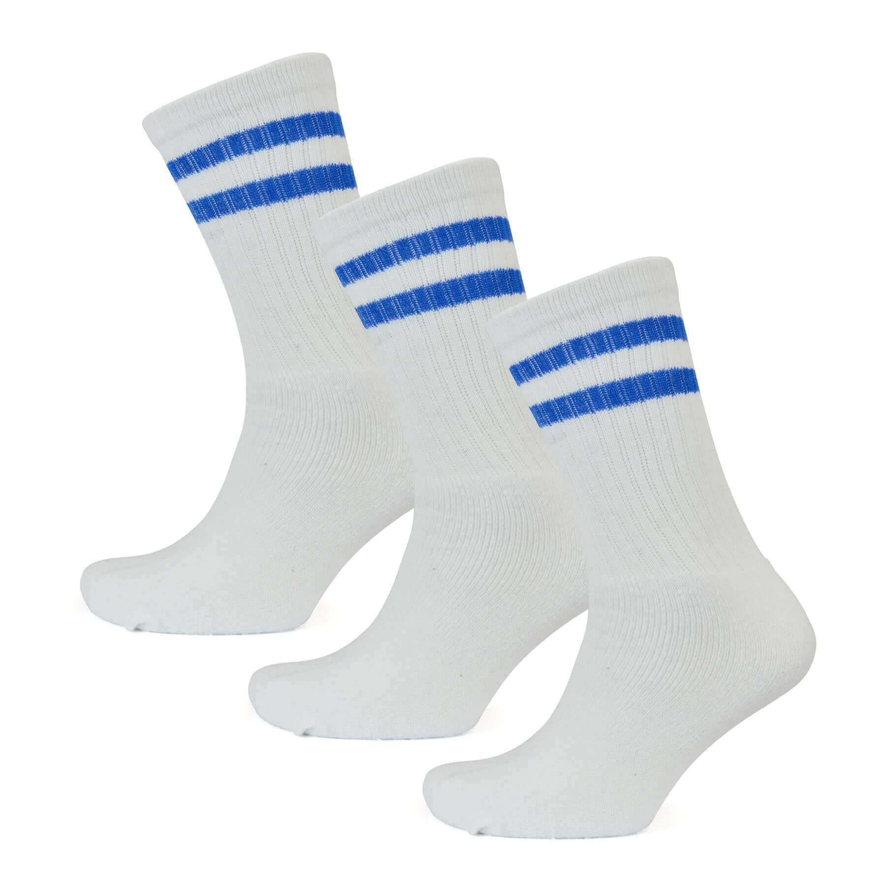 Men's Cotton Rich Striped Sport Socks UK 6-11 Moisture Wicking Reinforced