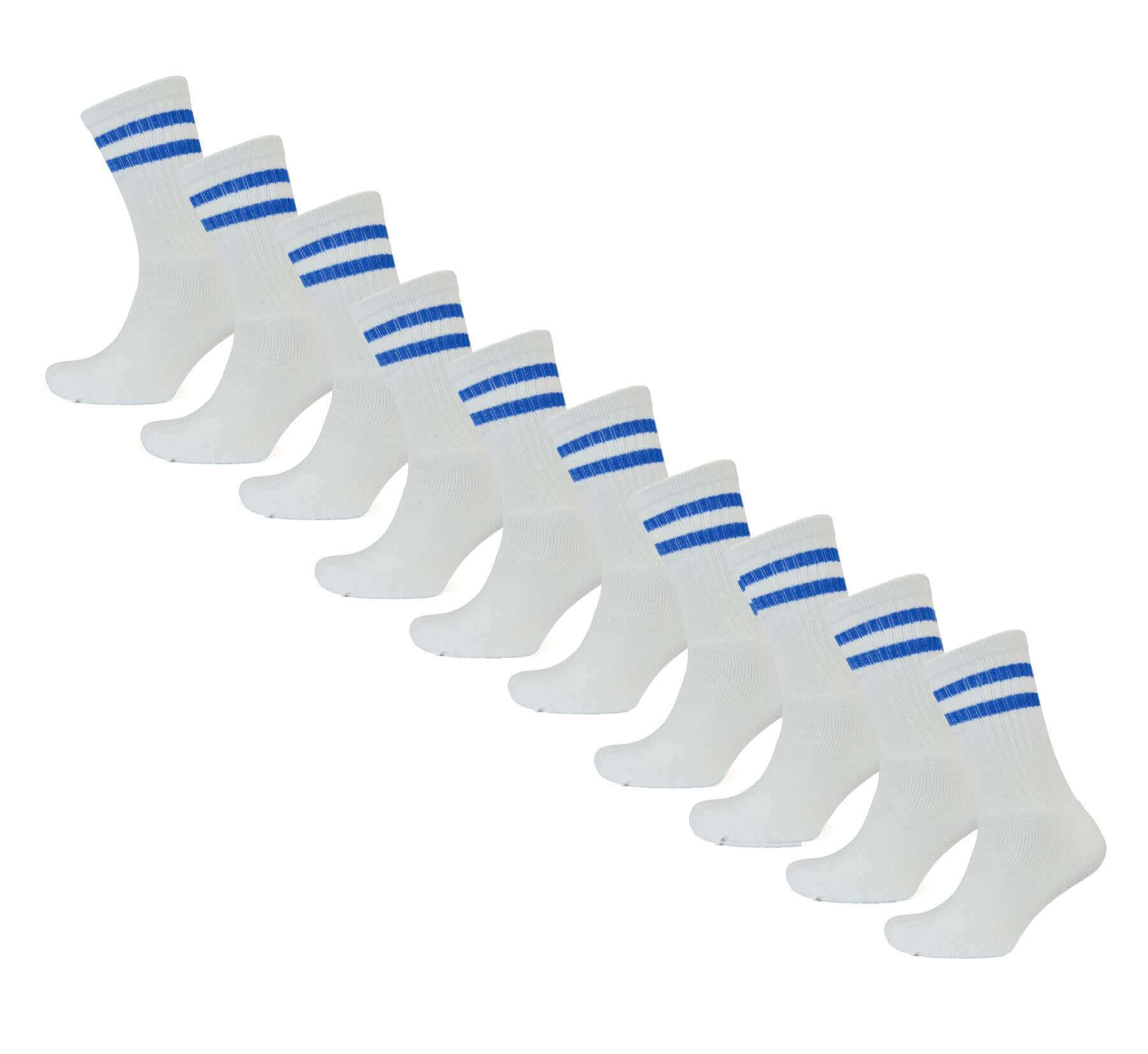 Men's Cotton Rich Striped Sport Socks UK 6-11 Moisture Wicking Reinforced