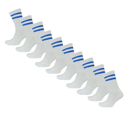 Men's Cotton Rich Striped Sport Socks UK 6-11 Moisture Wicking Reinforced