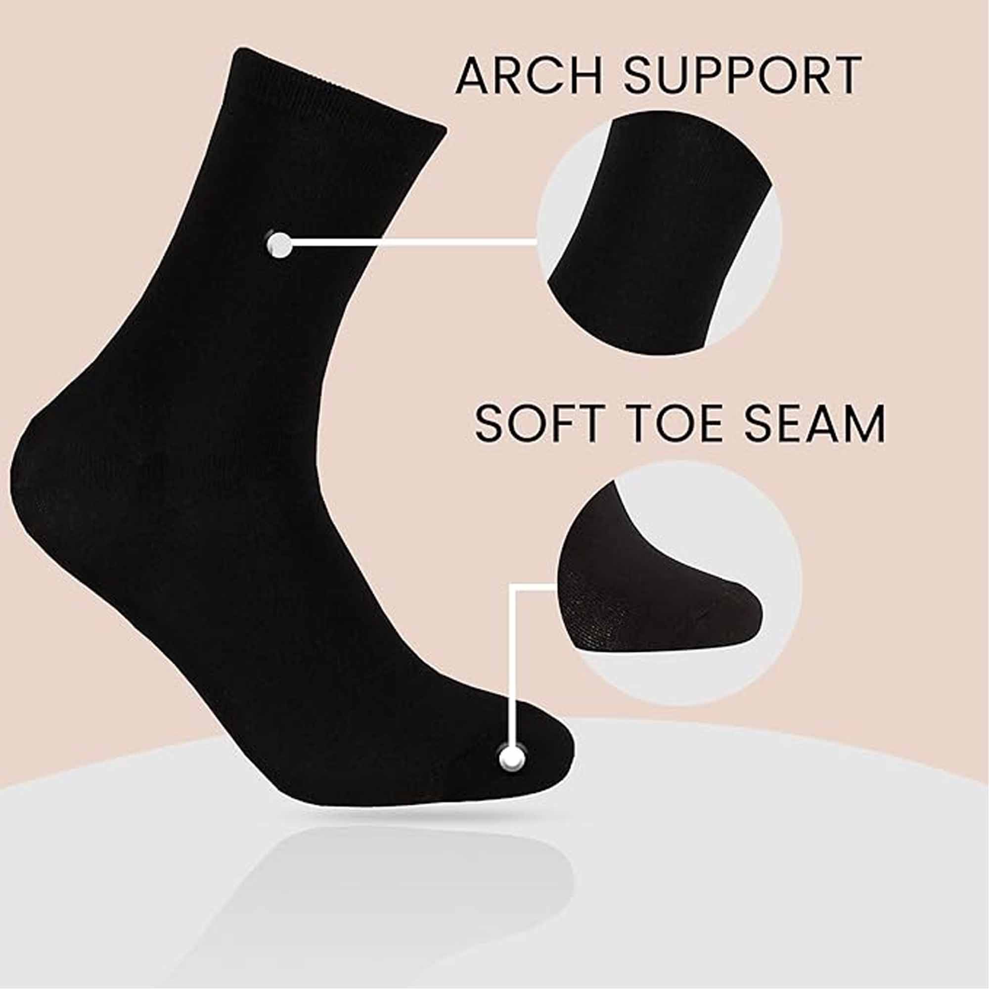 Women's Ankle Socks Black 10 Pairs Modal Cotton Breathable Moisture Wicking