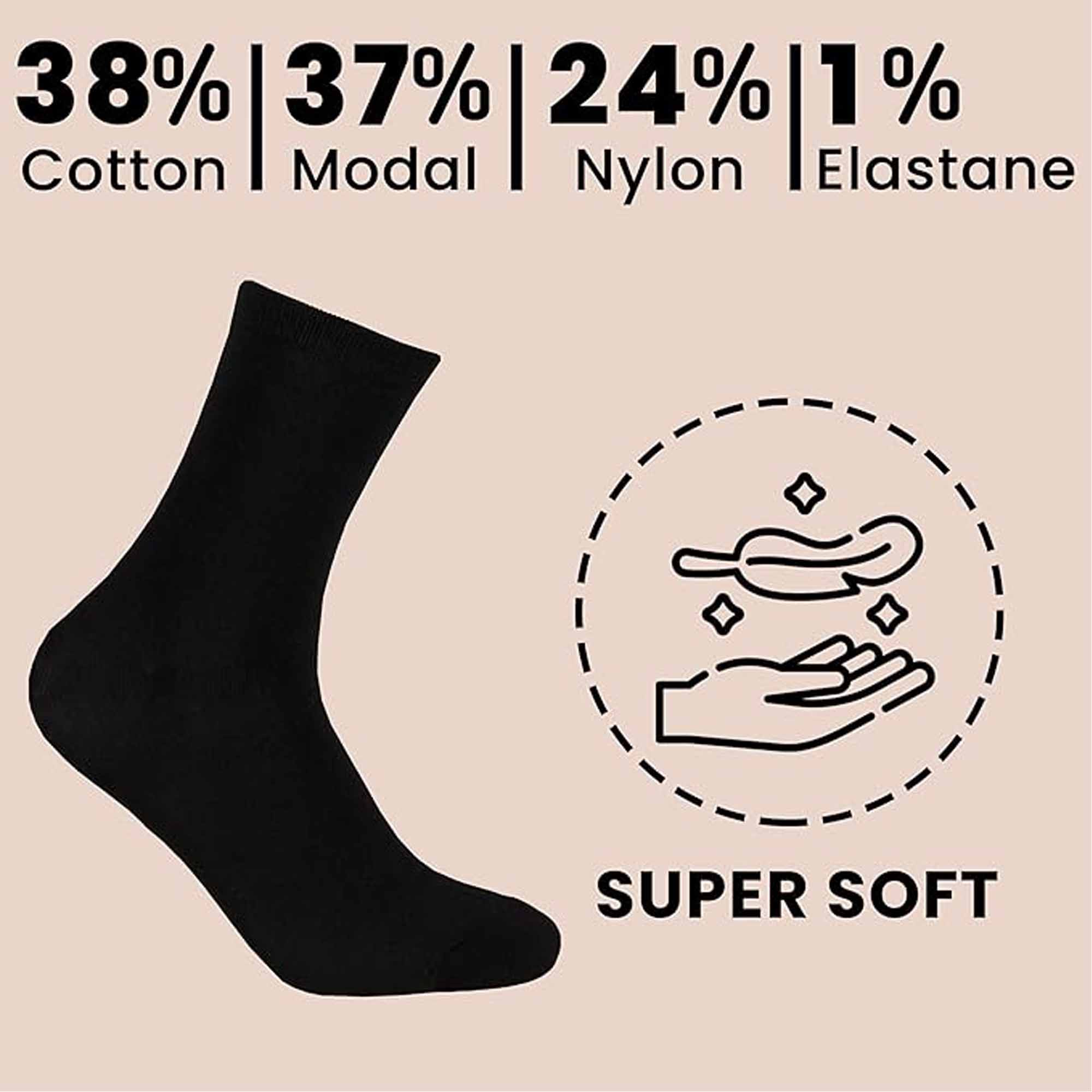 Women's Ankle Socks Black 10 Pairs Modal Cotton Breathable Moisture Wicking