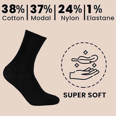 Women's Ankle Socks Black 10 Pairs Modal Cotton Breathable Moisture Wicking