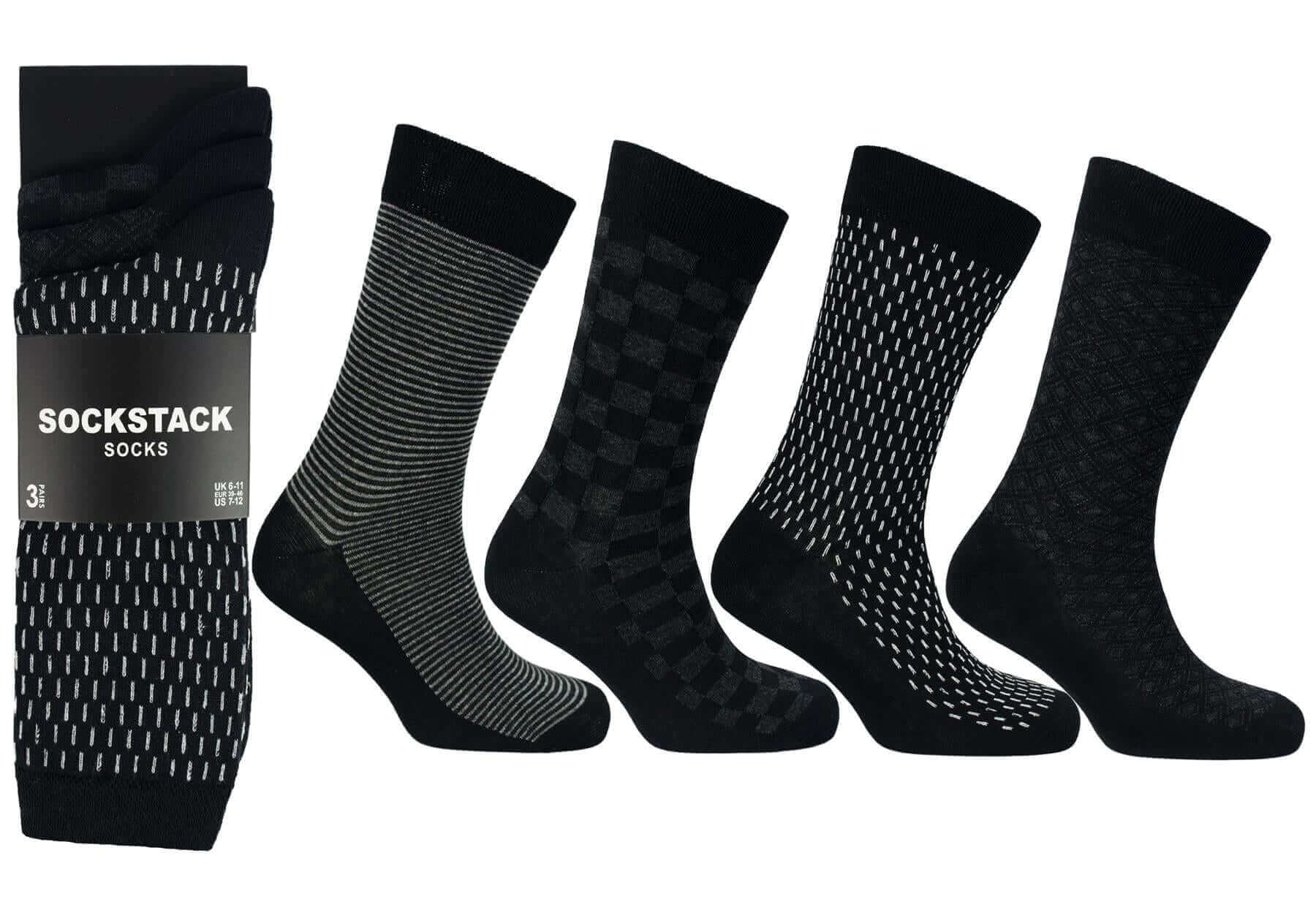 Men's Colourful Heel Toe Black Argyle Diamond Socks