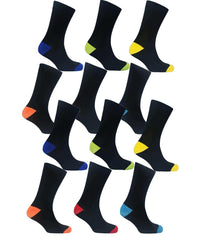 Men's Colourful Heel Toe Black Argyle Diamond Socks