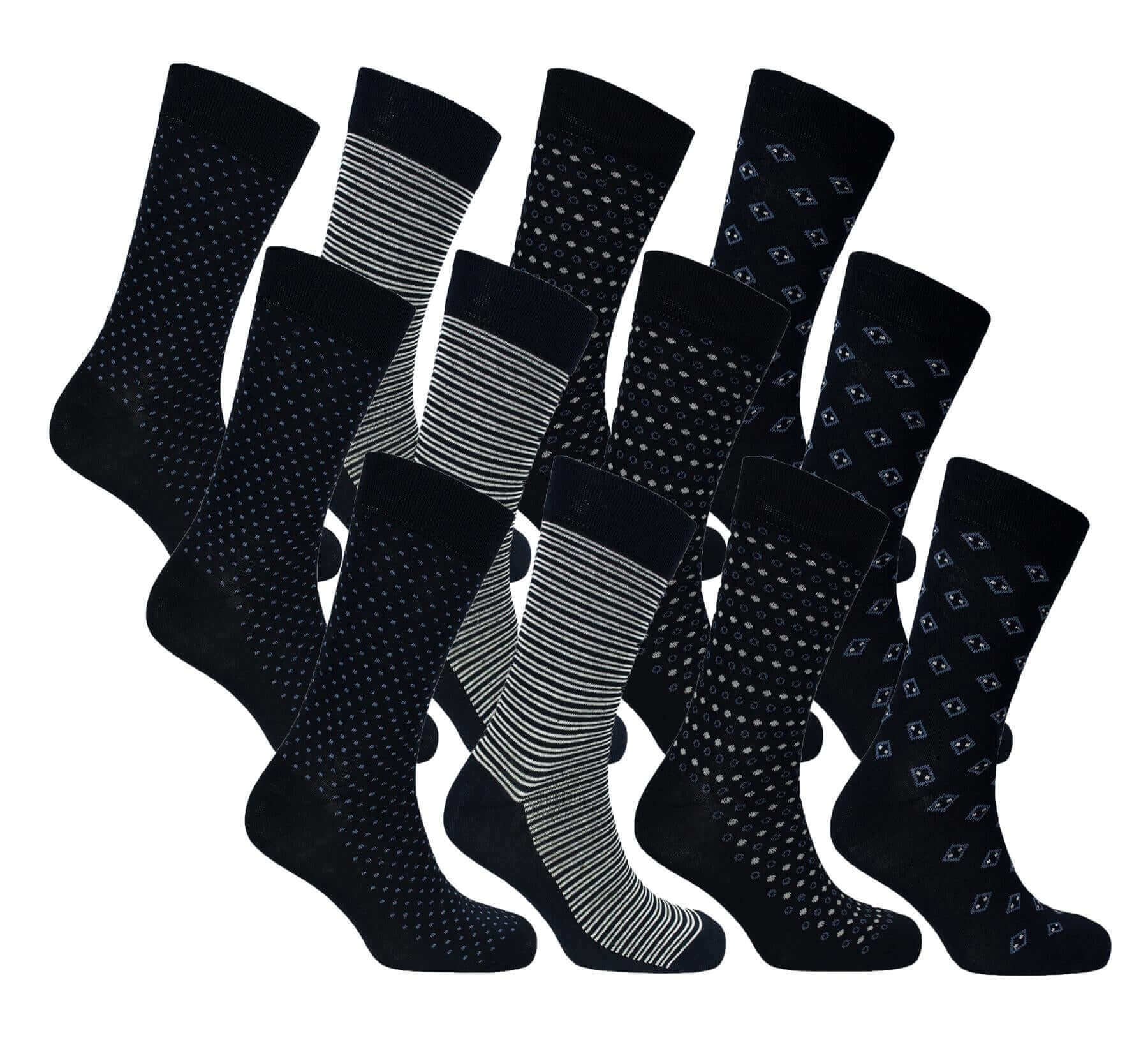 Men's Colourful Heel Toe Black Argyle Diamond Socks