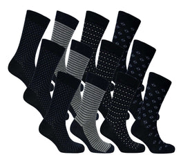 Men's Colourful Heel Toe Black Argyle Diamond Socks