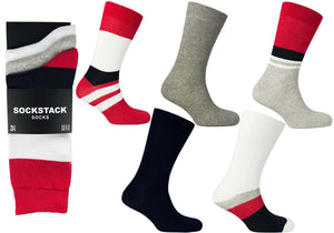 Men's Colourful Heel Toe Black Argyle Diamond Socks