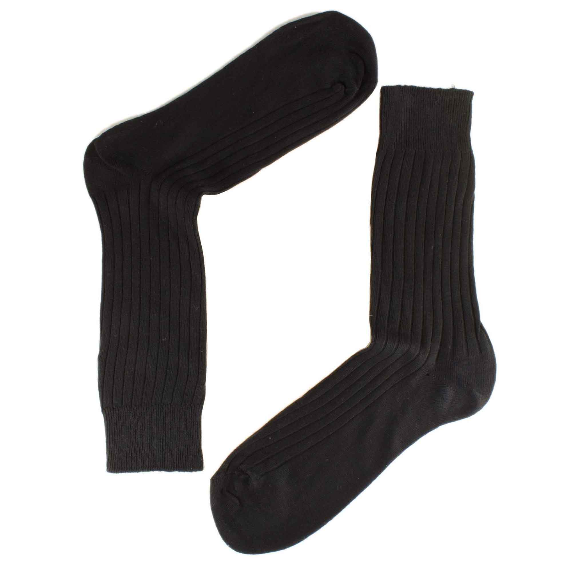 Men's 12 Pairs Seamless Toe Dress Socks 100% Cotton Ribbed Moisture-Wicking
