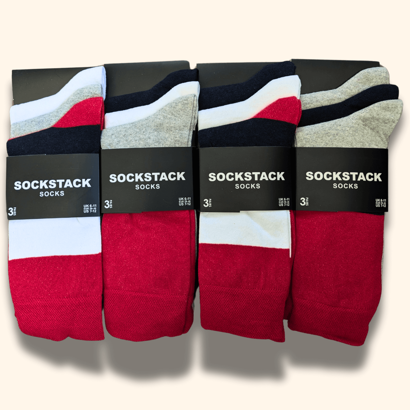 Men's Socks 12 Pairs Cotton Colorful Heel Toe Black Argyle Diamond Easycare