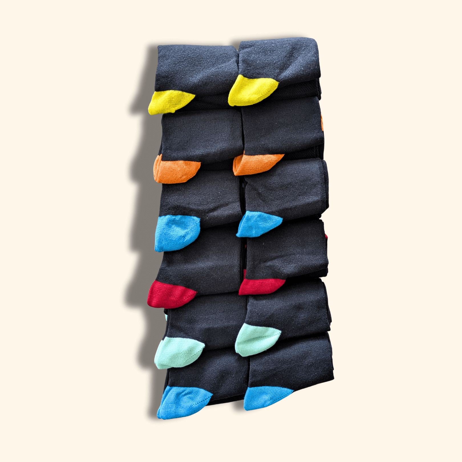 Men's Socks 12 Pairs Cotton Colorful Heel Toe Black Argyle Diamond Easycare