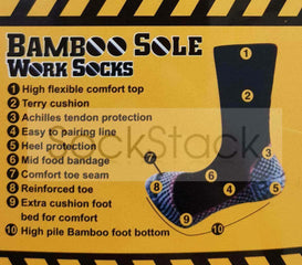 Men's Bamboo Work Socks 12 Pairs Heavy Duty Moisture Wicking Cushioned