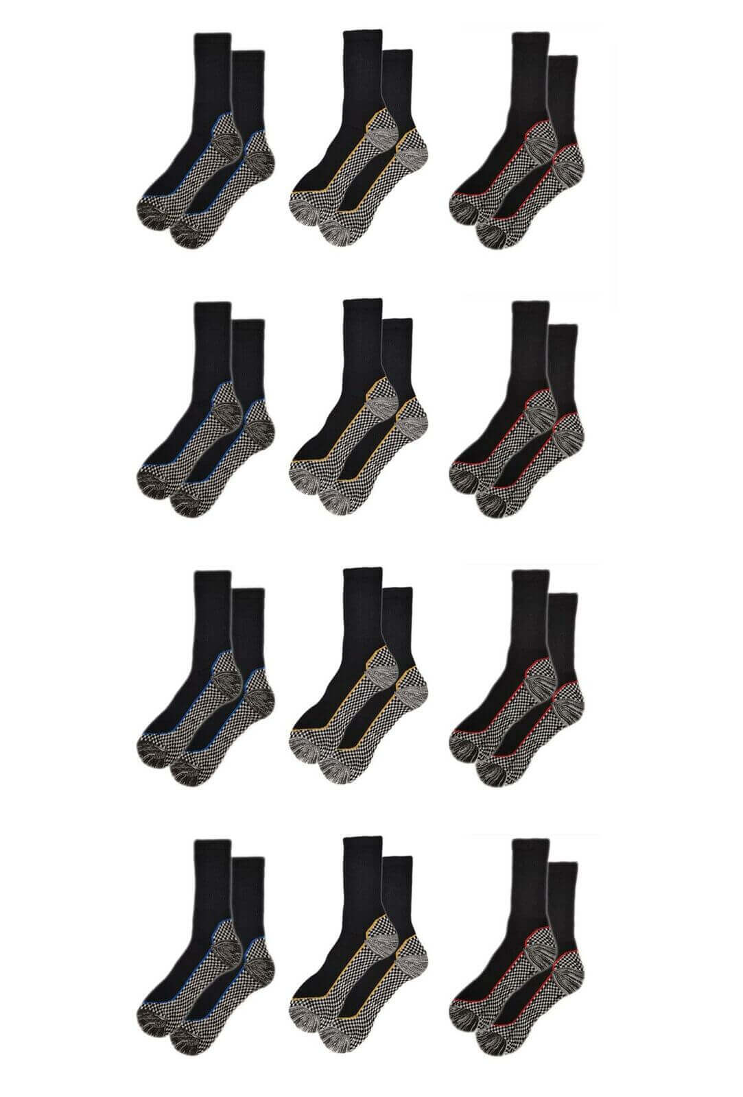 Men's Bamboo Work Socks 12 Pairs Heavy Duty Moisture Wicking Cushioned