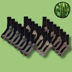 Men's Bamboo Work Socks 12 Pairs Heavy Duty Moisture Wicking Cushioned