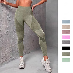 High-Waisted Booty-Lifting Leggings – Striped Mesh Gym & Running Tights