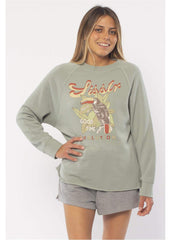Sisstrevolution Women's Tropical Toucan Crew Sweatshirt, Cotton Blend