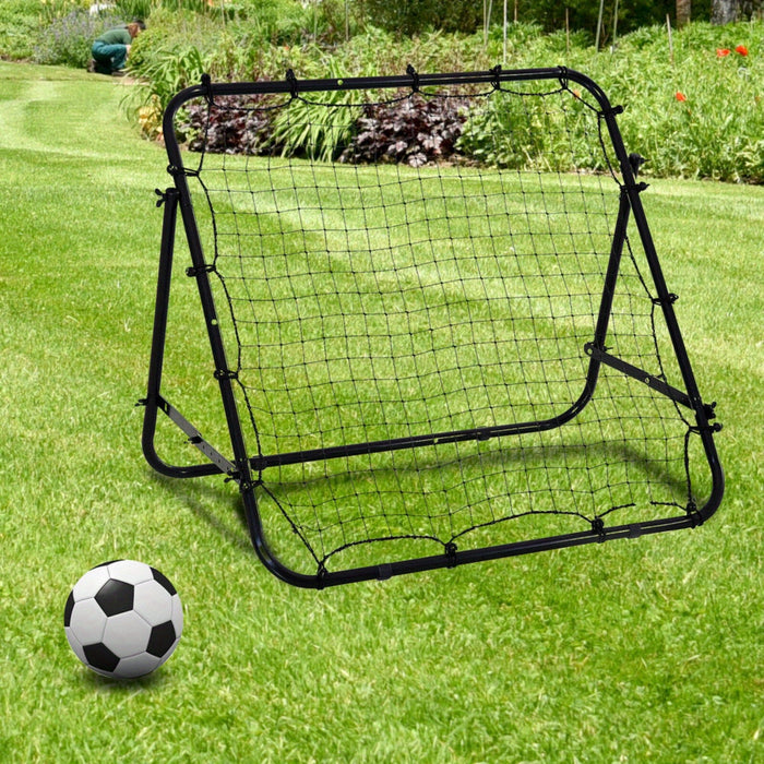 Black Rebounder Net, Adjustable Soccer Kickback Training Goal