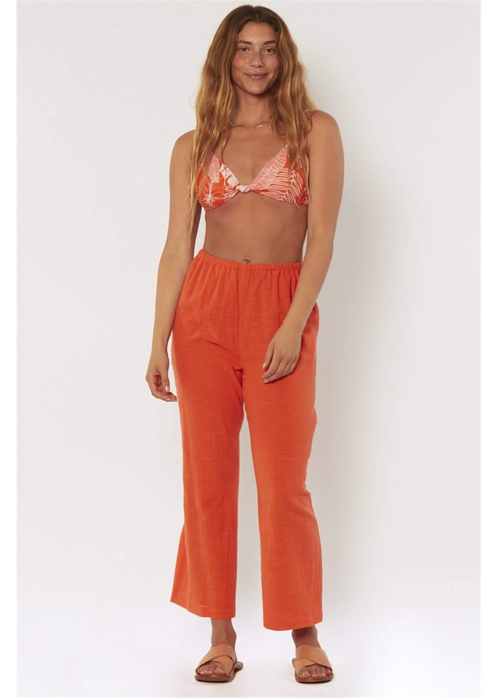 Sisstrevolution Women's Glowing Rays Cropped Gauze Trousers, Cotton