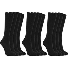 Men's 100% Cotton Moisture-Wicking Antibacterial Dress Work Socks 12 Pairs
