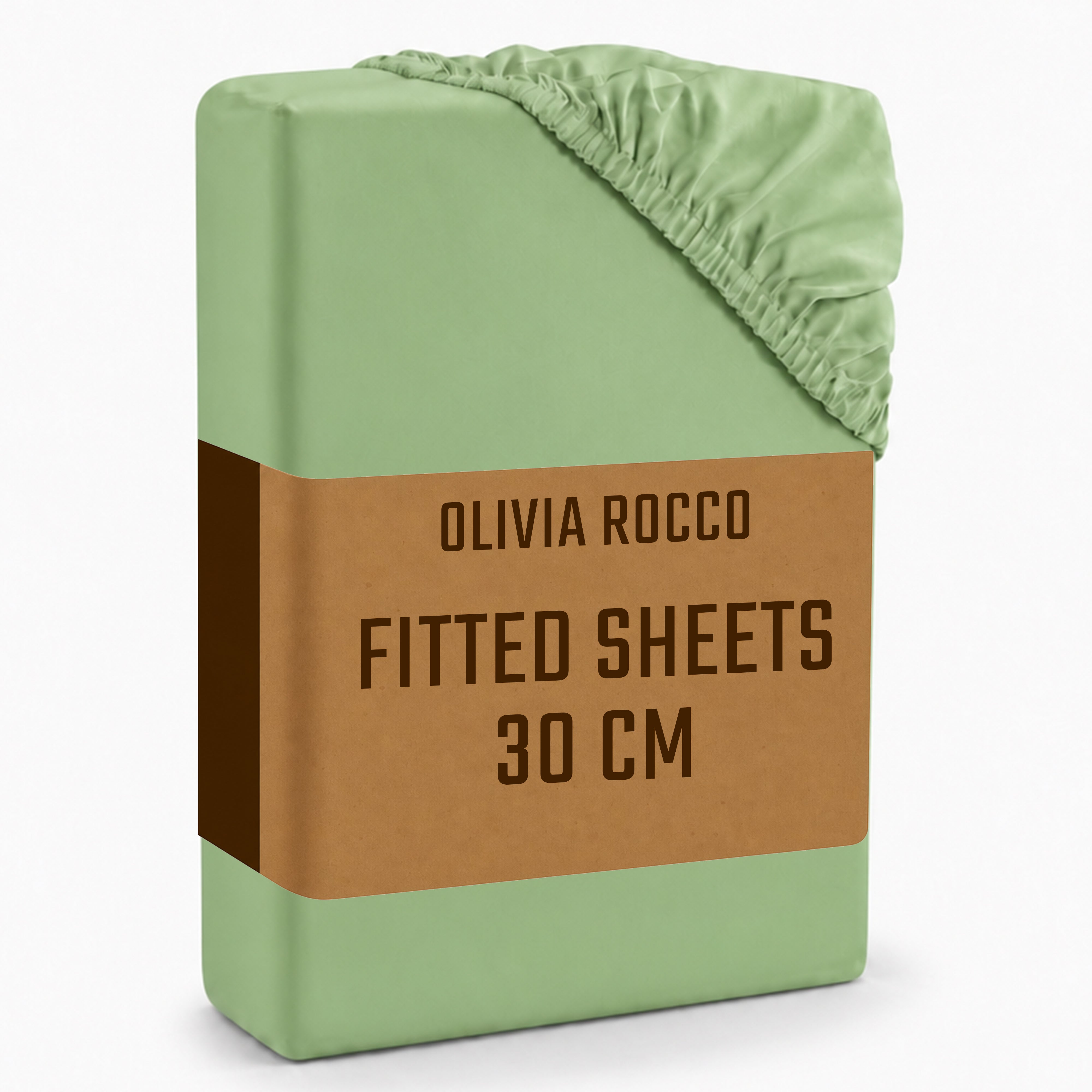 Olivia Rocco Plain Dye Polyester Fitted Sheet, 25cm Deep