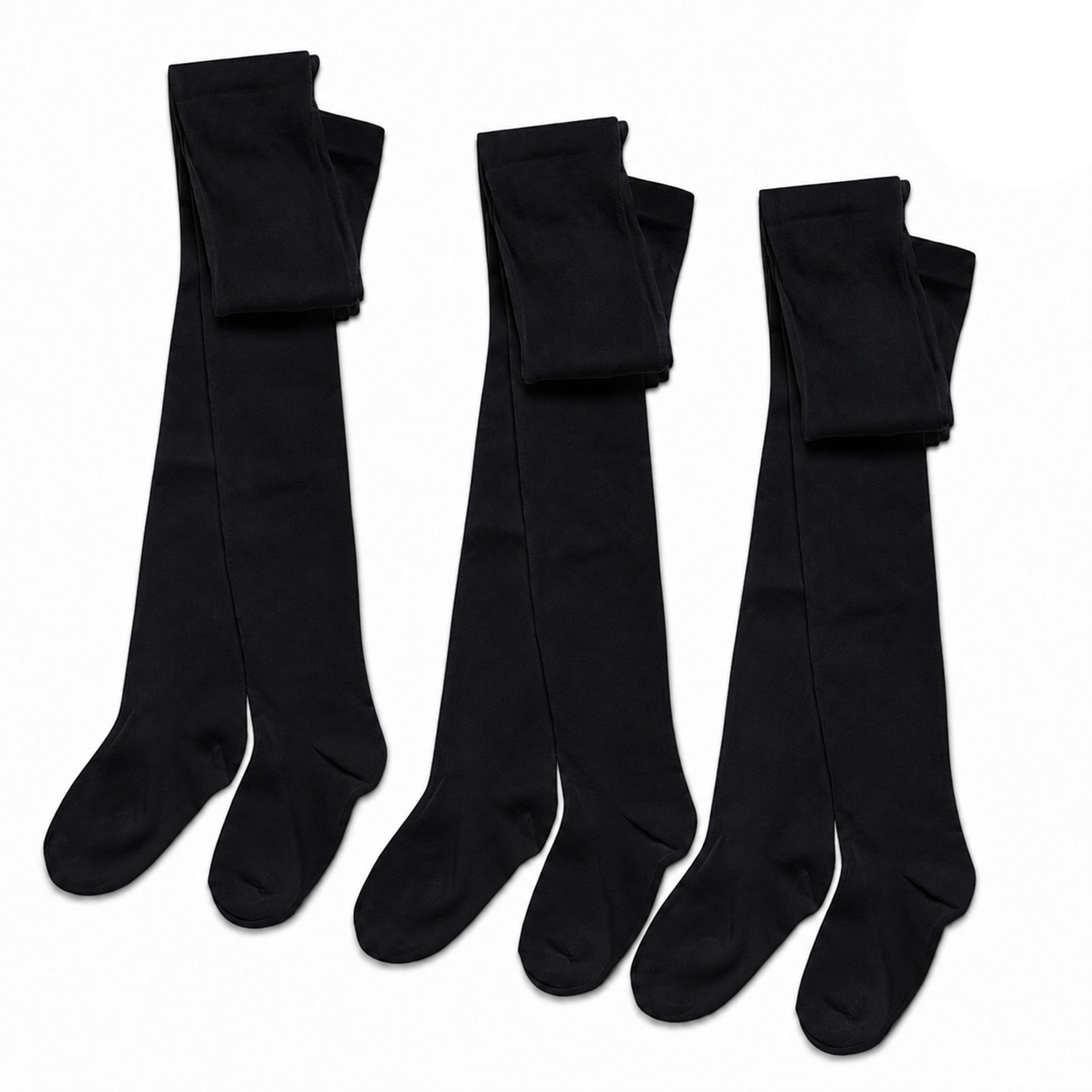 Girls' Cotton Lycra School Tights 3 Pack – Ages 3–12