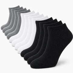 Men's Trainer Socks 12 Pairs Breathable Cotton Blend Arch Support Anti Crimping