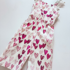 White Daisy Girls' Heartbreaker Dungarees, Lace-Trim Straps