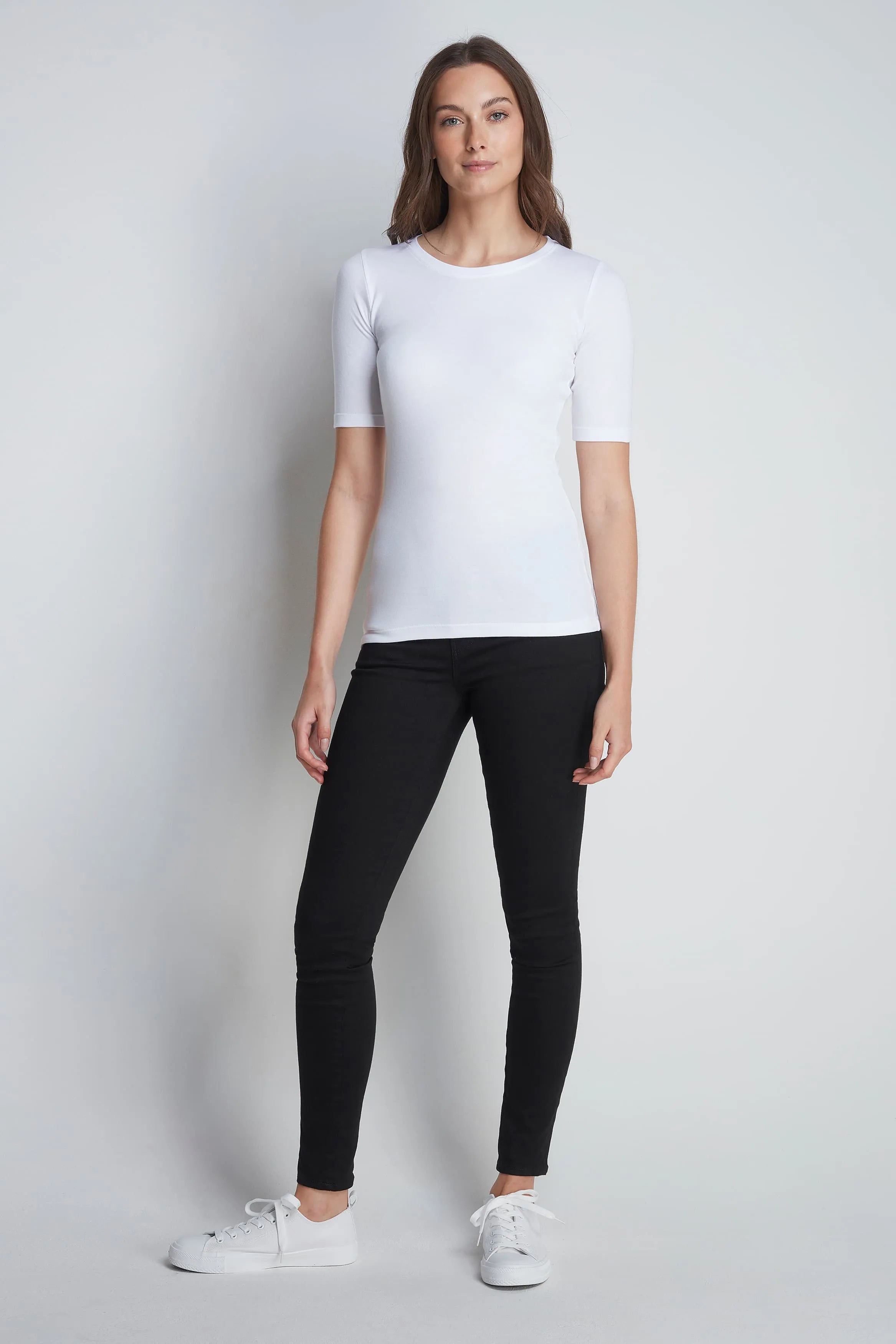Women's Half Sleeve Crew Neck T-Shirt – Cotton Modal, UK 8-16
