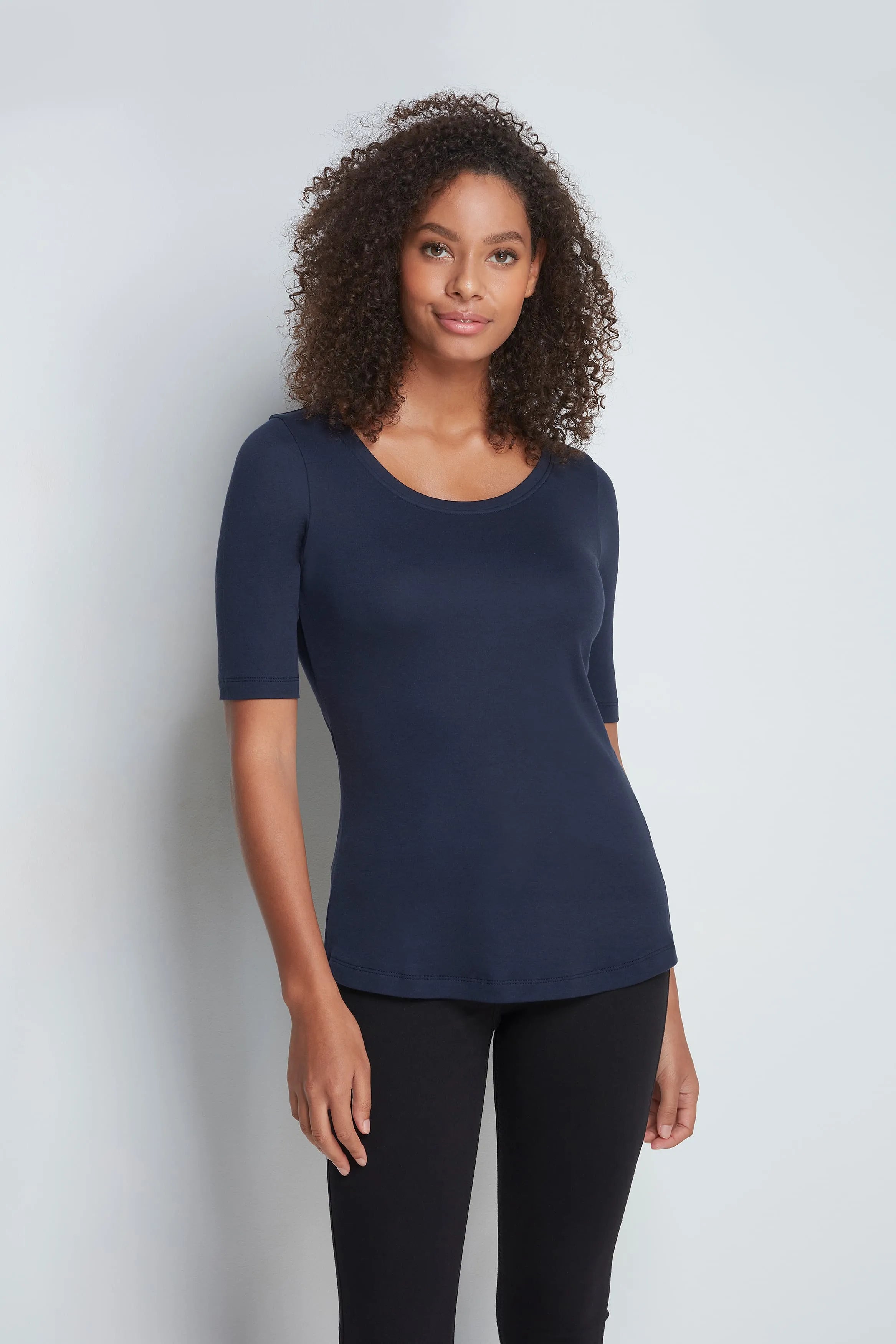 Women's Half Sleeve Scoop Neck T-Shirt – Cotton Modal, UK 6-18
