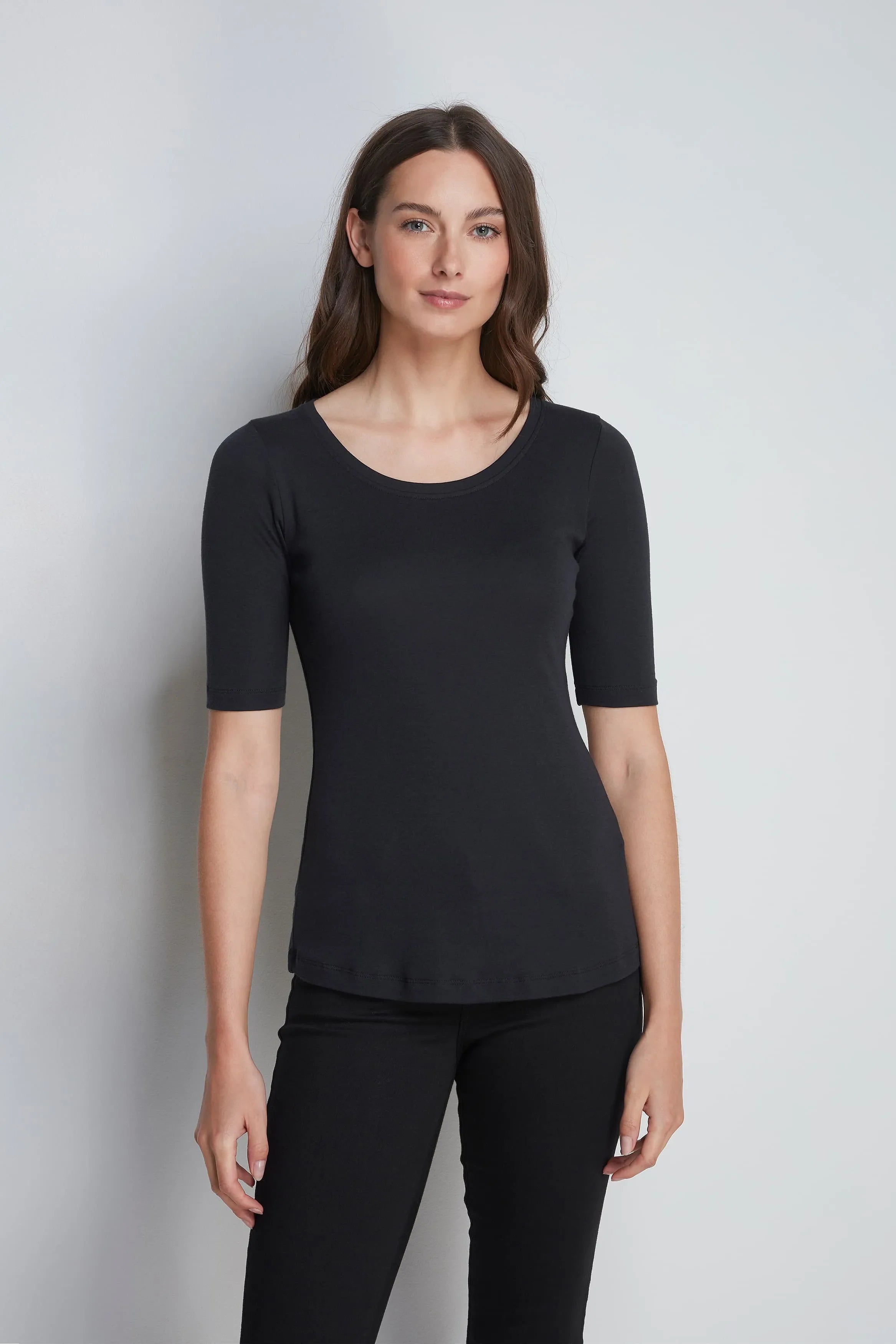 Women's Half Sleeve Scoop Neck T-Shirt – Cotton Modal, UK 6-18