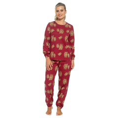 Women's Cotton Pyjama Set With Elasticated Patterned Bottoms