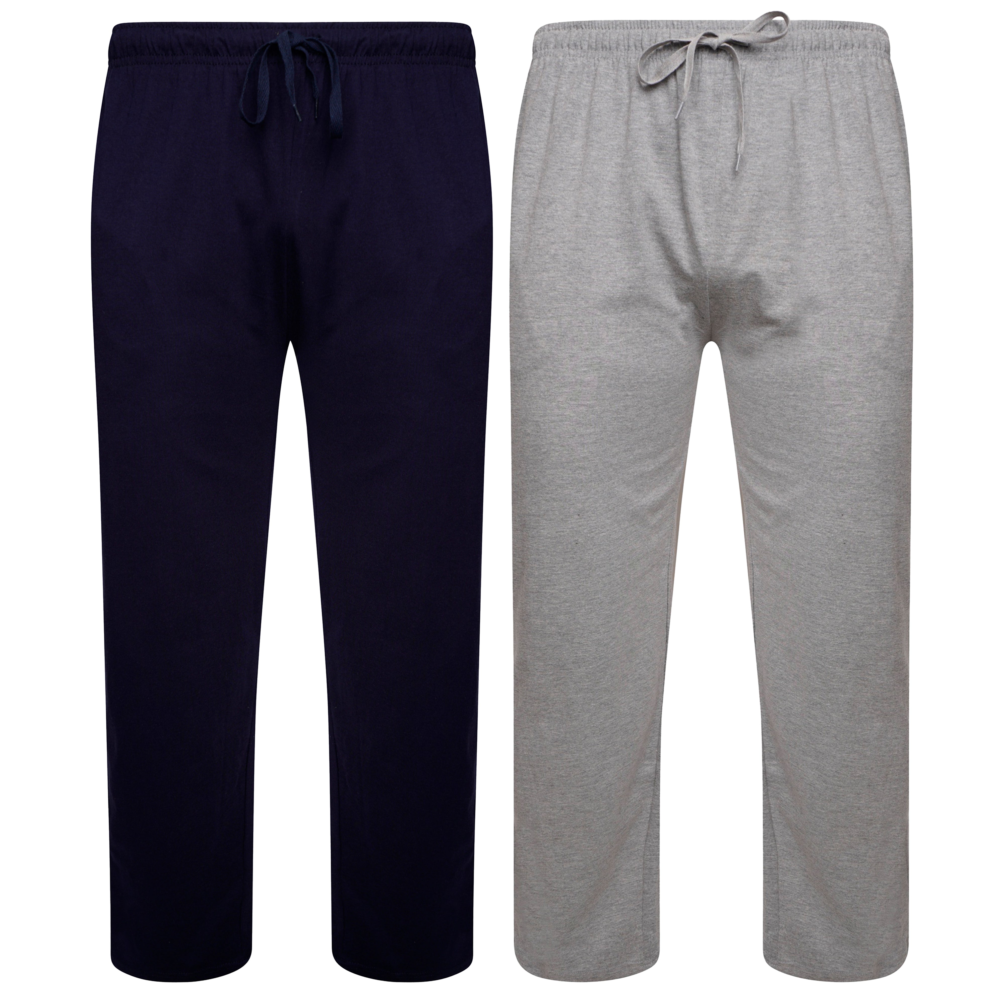 2 Pack Men's Cotton Lounge Bottoms Stretchable PJ Pants Durable Cosy