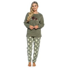 Women's Highland Cow Print Cotton Jersey Pyjama Set Long Sleeve Lounge Wear