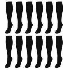 Girls' Long School Socks 12 Pairs Cotton Rich Sculpted Heels And Toes