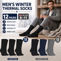 Men's 100% Cotton Moisture-Wicking Antibacterial Dress Work Socks 12 Pairs