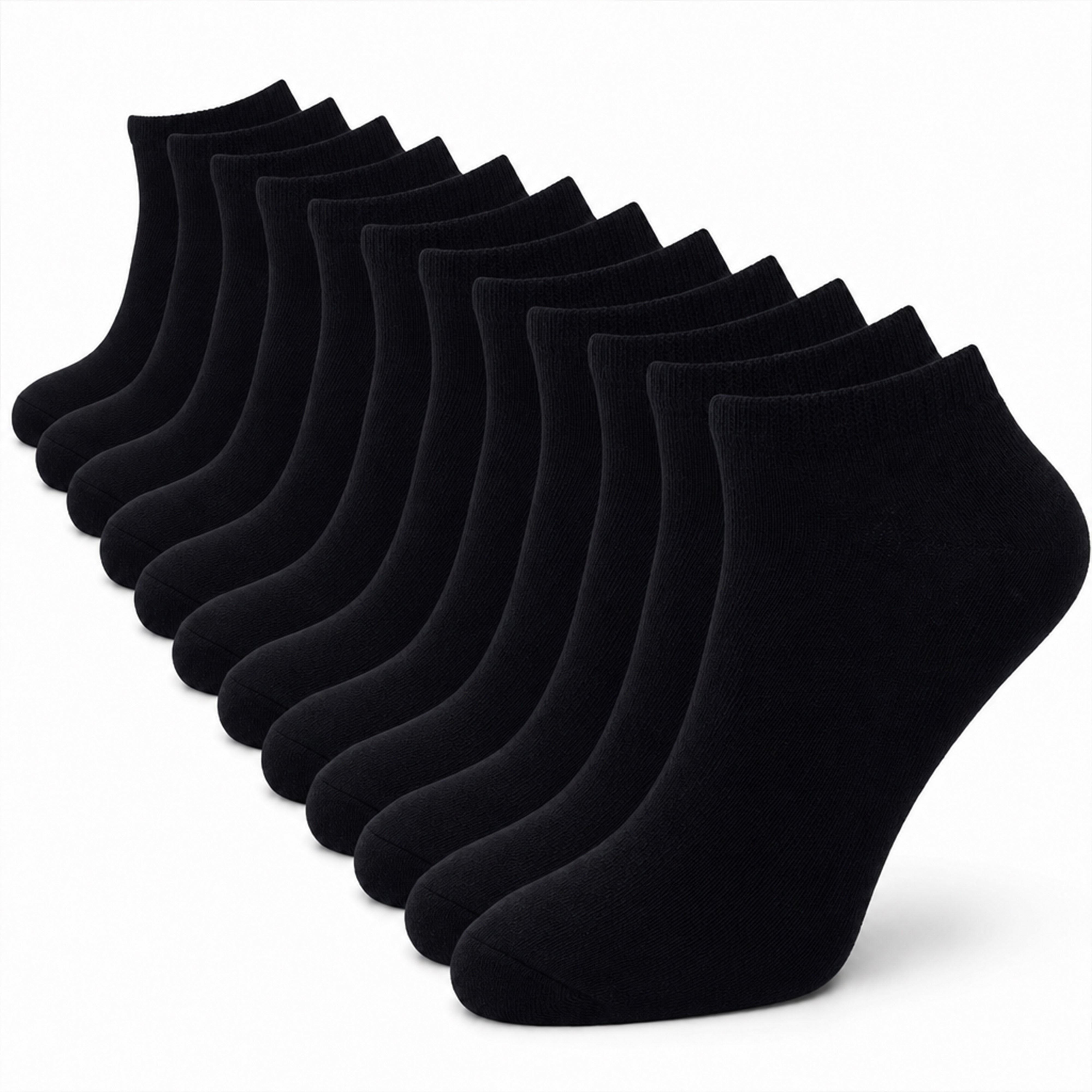 Men's Trainer Socks 12 Pairs Breathable Cotton Blend Arch Support Anti Crimping